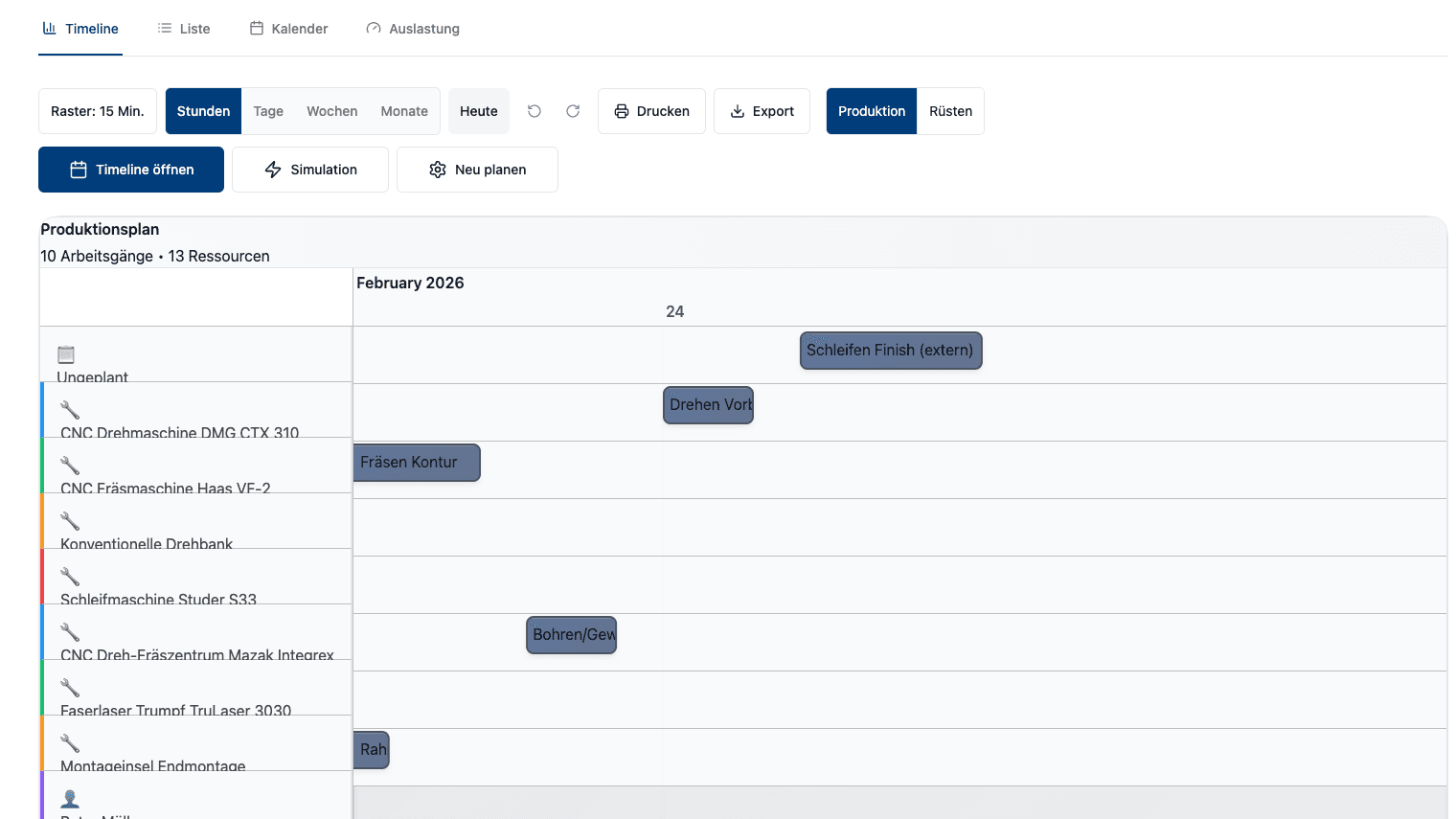 Scheduler screenshot